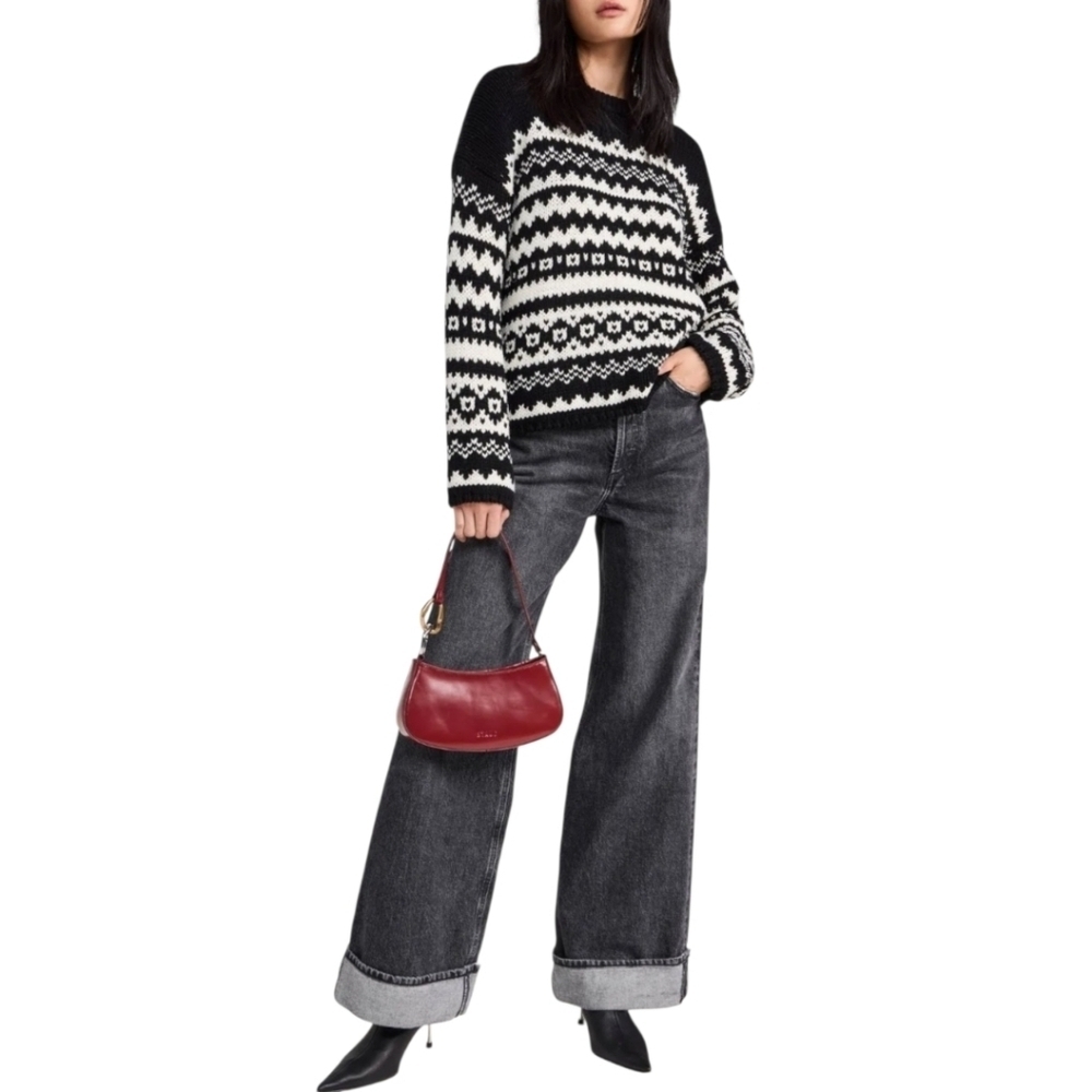 VELVET BY GRAHAM & SPENCER Maywood Sweater in Black/Milk